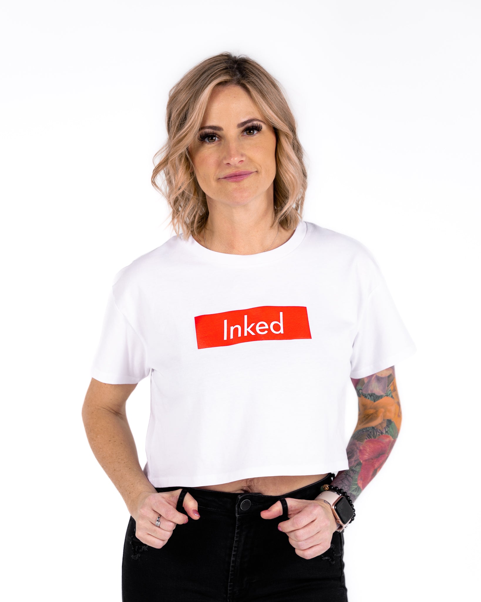 INKED Crop Tee - White